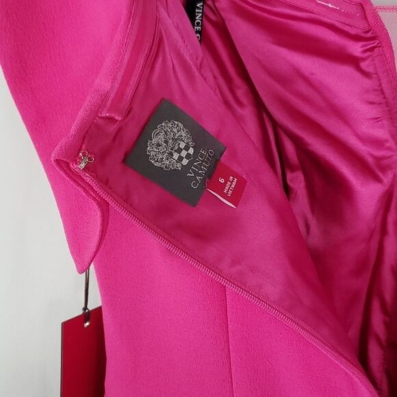 NWT Vince Camuto Off The Shoulder Crepe Sheath Dress - Size 6 - Picture 8 of 8